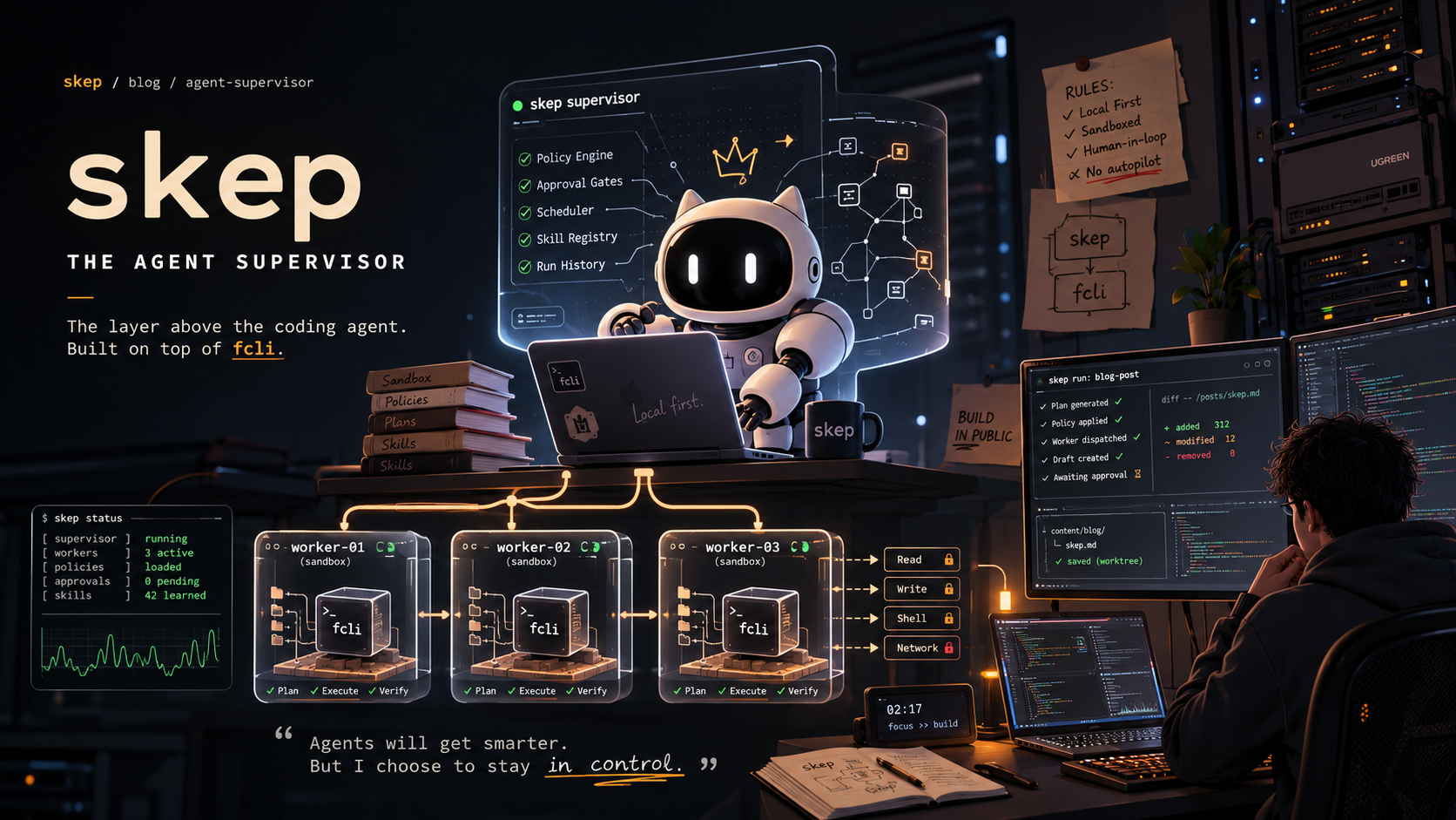 Meet skep — the agent supervisor running my portfolio